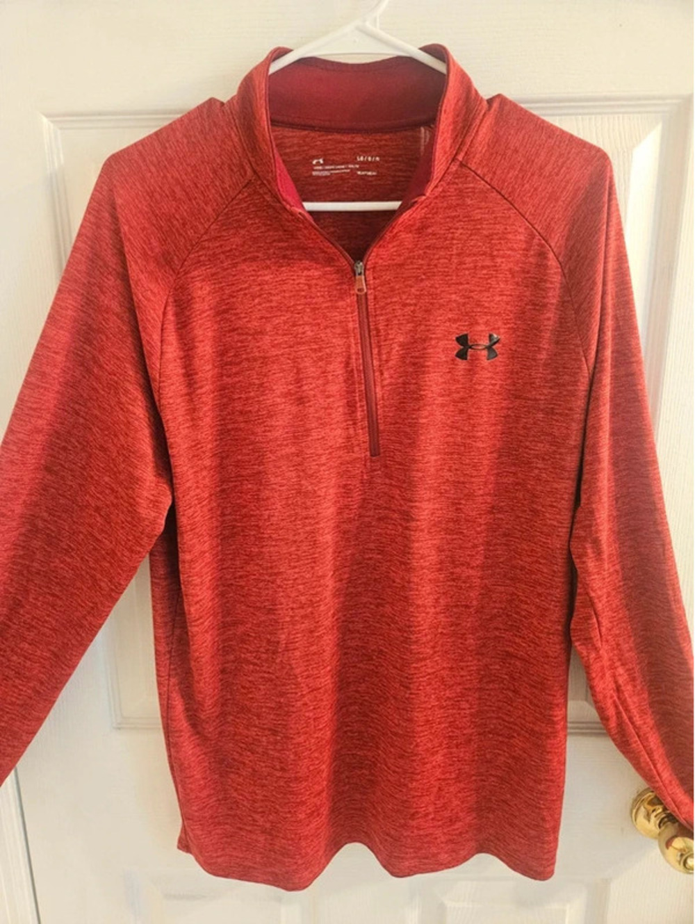 Under Armour Mens Tech 2.0 1/4 Zip HeatGear Red Heather Pullover MD